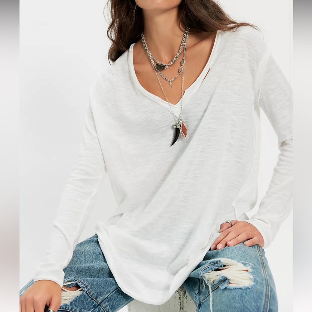 We The Free Real One Long Sleeve Top White Size S